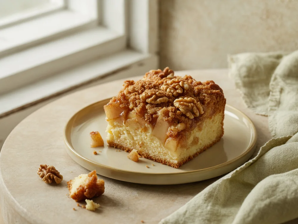 AI illustration of apple cinnamon crumb cake