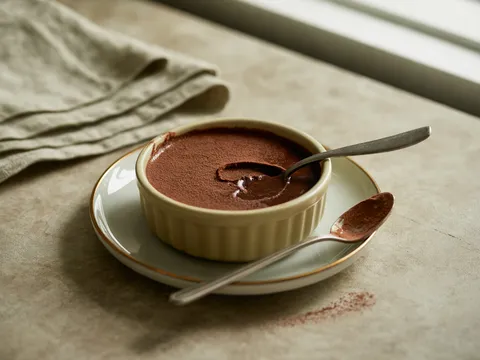 Illustration of baked chocolate custard