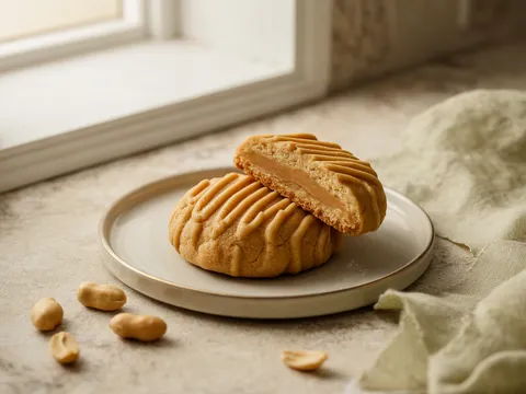 Illustration of chewy peanut butter cookies