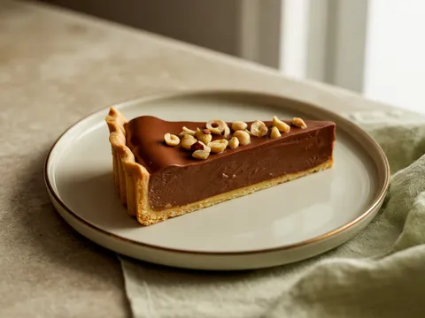 Illustration of chocolate hazelnut cream tart