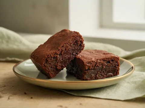 Illustration of fudgy cocoa brownie squares