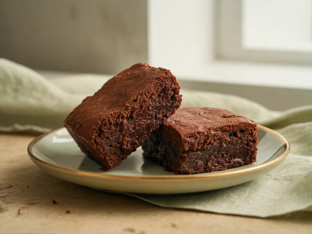 AI illustration of fudgy cocoa brownie squares