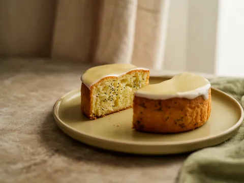 Illustration of lemon poppy seed tea cakes