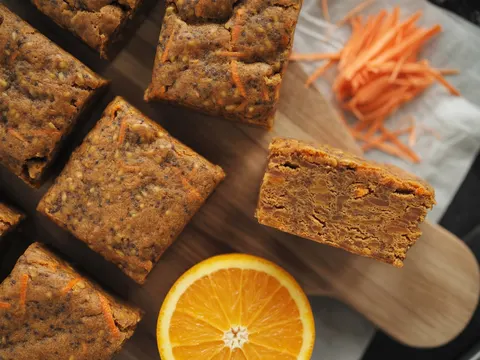 Illustration of orange-carrot seed bars