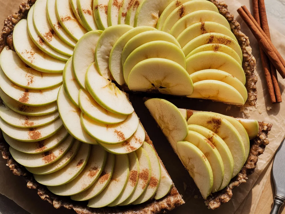 AI illustration of raw apple pie
