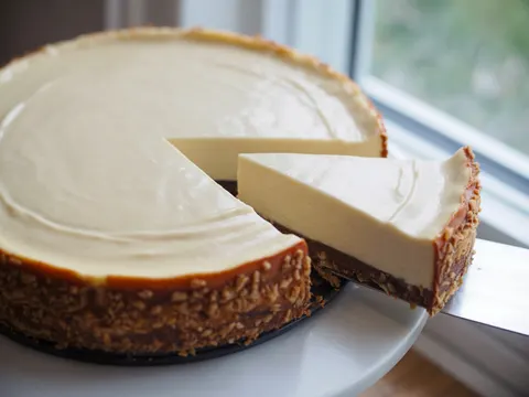 Illustration of raw classic cheesecake