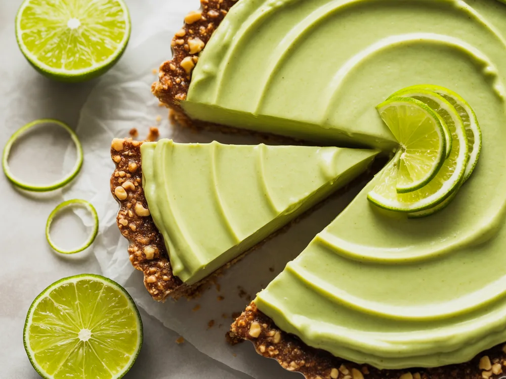 AI illustration of raw key lime pie