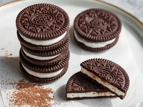 Illustration of raw oreo-style cookies