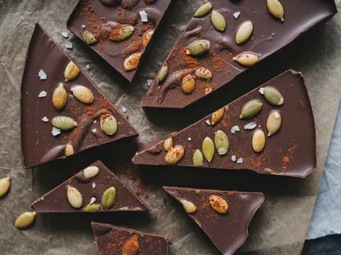 Illustration of smoked paprika chocolate bark