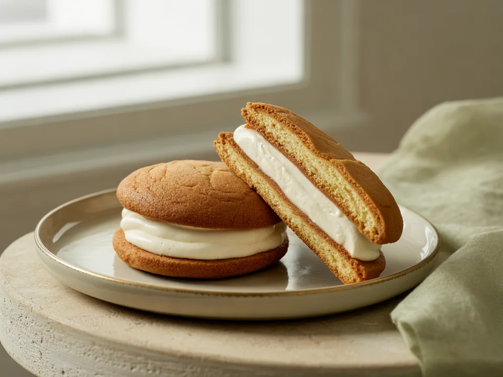 AI illustration of soft ginger sandwich cookies